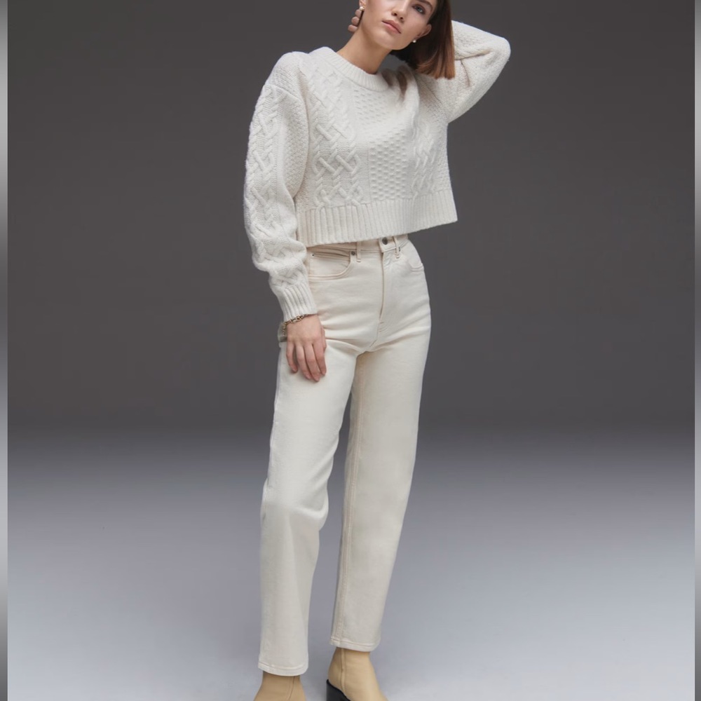 EVERLANE CHEEKY JEANS BONE TALL